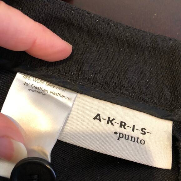 Akris Punto black wool blend trouser pants size US 8 - Picture 6 of 16